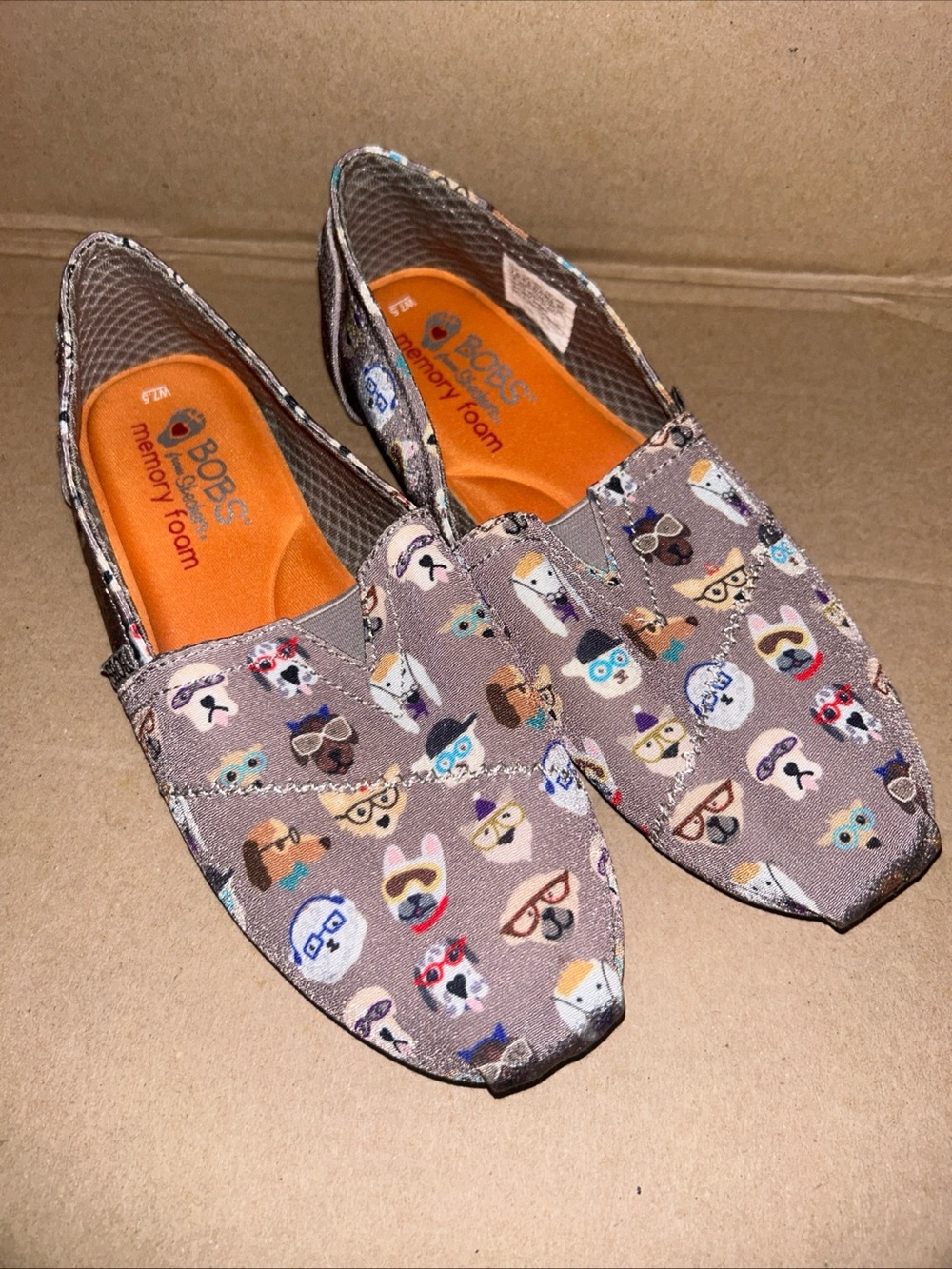Bobs By Skechers Shoes Womens 7.5 Pup Smart Slip On Taupe Alpargata 34392